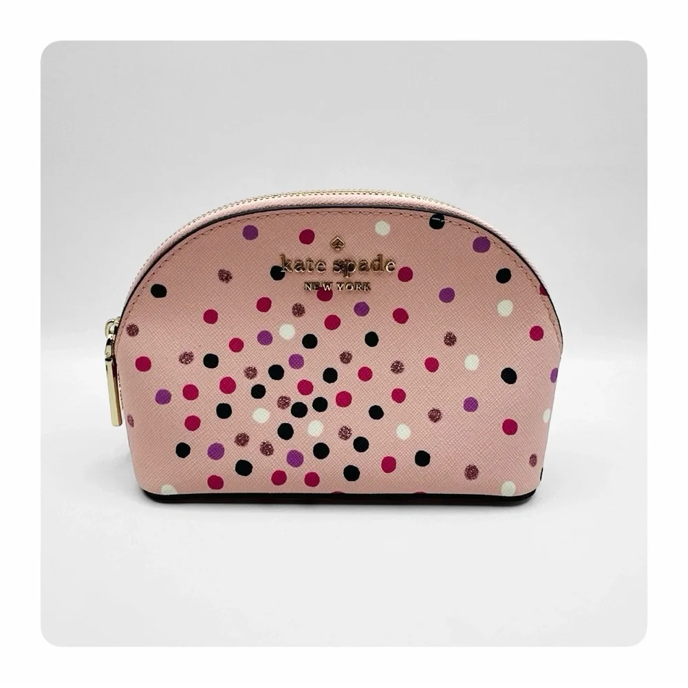 ★ Kate Spade Dome Cosmetic Pouch - Confetti Dot Pink ★